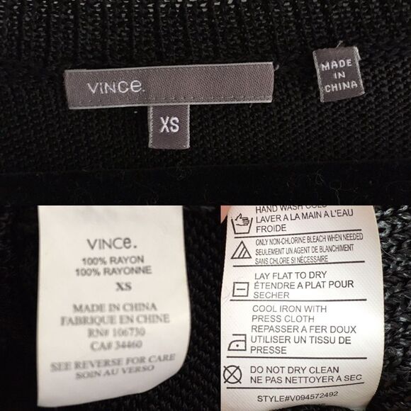 VINCE Metallic Sweater Black XS - Picture 6 of 6